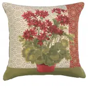 Geranium I Red Cushion - 19 in. x 19 in. Cotton by Charlotte Home Furnishings