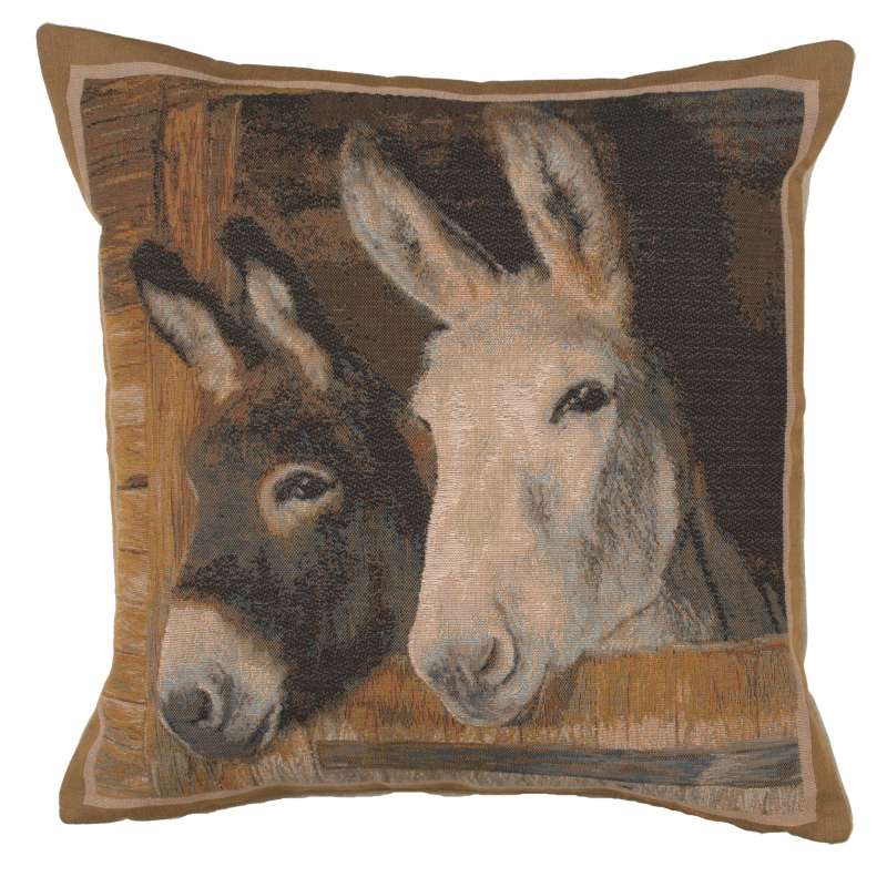 Donkeys French Tapestry Cushion