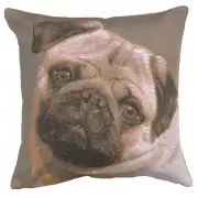 Pugs Face Grey Cushion