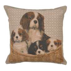 Cavalier King Charles Family Decorative Tapestry Pillow