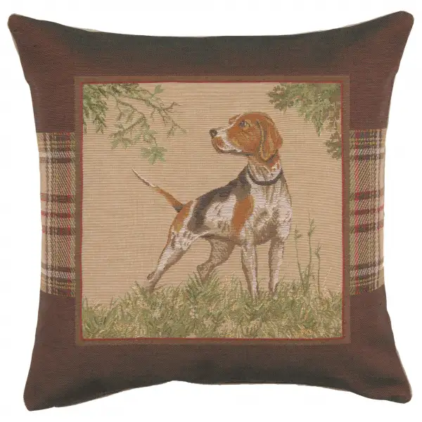 Dog Pointer Cushion - 19 in. x 19 in. Cotton by Charlotte Home Furnishings