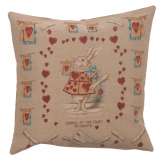 Heart Rabbit Alice In Wonderland French Tapestry Cushion