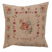 Heart Rabbit Alice In Wonderland Cushion