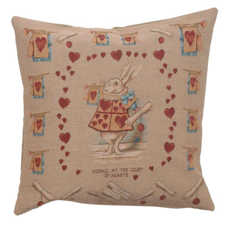 Heart Rabbit Alice In Wonderland French Tapestry Cushion