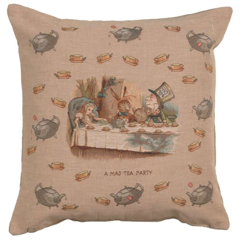 The Tea Party Alice In Wonderland French Tapestry Cushion