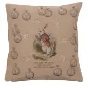 Late Rabbit Alice In Wonderland Cushion - 19 in. x 19 in. Cotton by John Tenniel