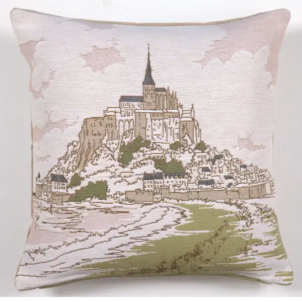Mont Saint Michel 1 Cushion - 19 in. x 19 in. Cotton by Charlotte Home Furnishings