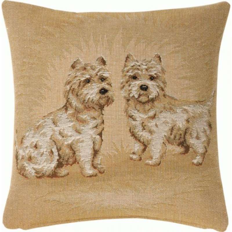 Dogs Light French Tapestry Cushion