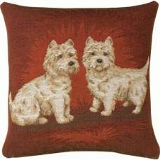 Dogs Dark  French Tapestry Cushion