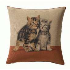 2 kittens 1 French Tapestry Cushion