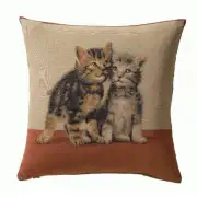 Two Kittens I Cushion - 14 in. x 14 in. Cotton by Charlotte Home Furnishings