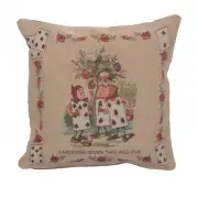 C Charlotte Home Furnishings Inc The Garden Alice in Wonderland French Tapestry Cushion - 14 in. x 14 in. Cotton by John Tenniel