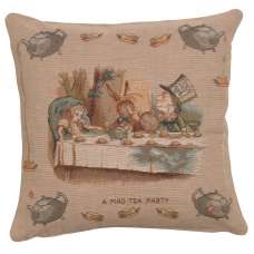The Tea Party Alice In Wonderland I Decorative Tapestry Pillow