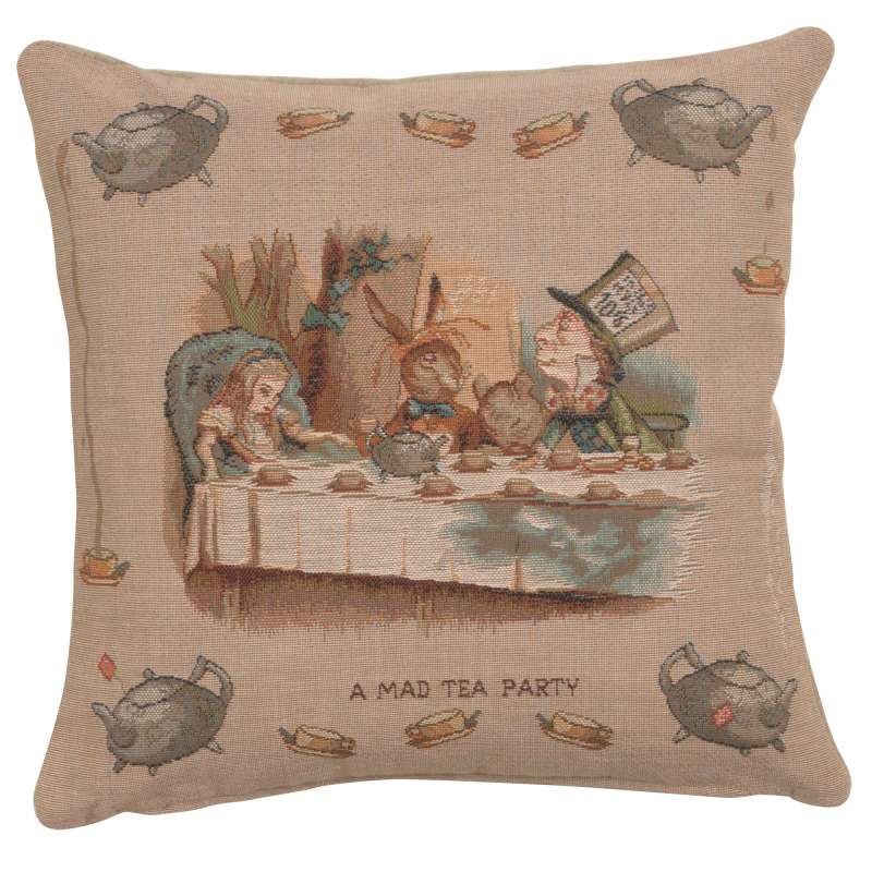 The Tea Party Alice In Wonderland I Decorative Tapestry Pillow