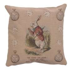 The Late Rabbit Alice In Wonderland I Decorative Tapestry Pillow