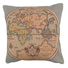 Map of Europe Asia and Africa French Tapestry Cushion