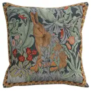 Rabbit as William Morris Left Small Cushion