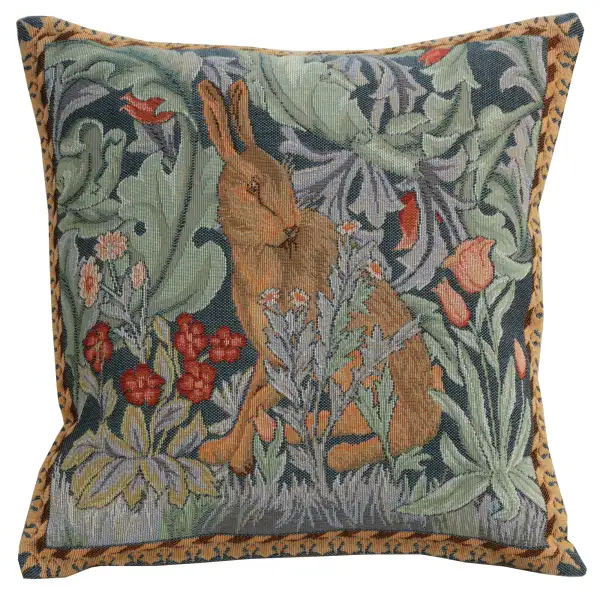 Rabbit as William Morris Left Small Cushion