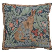 Rabbit As William Morris Right Small Decorative Tapestry Pillow