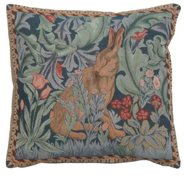 Rabbit As William Morris Right Small French Couch Cushion