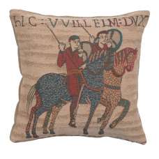 Bayeux Horseriders Decorative Tapestry Pillow
