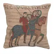 Bayeux Horseriders Cushion - 14 in. x 14 in. Cotton by Charlotte Home Furnishings