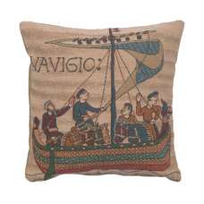 Bayeux The Boat Decorative Tapestry Pillow