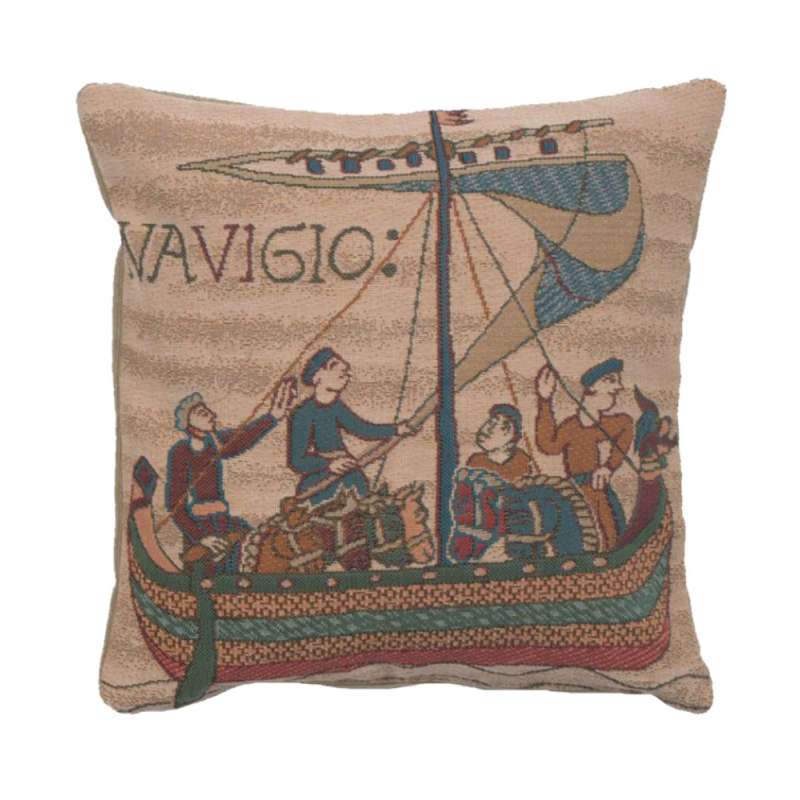 Bayeux The Boat French Tapestry Cushion