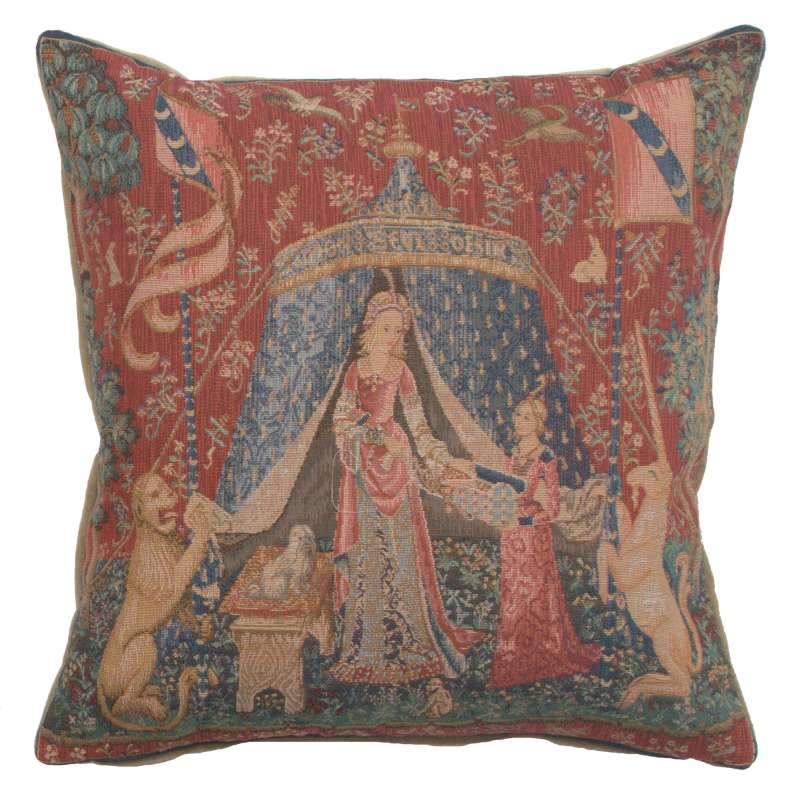 A Mon Seul Desir III Small French Tapestry Cushion