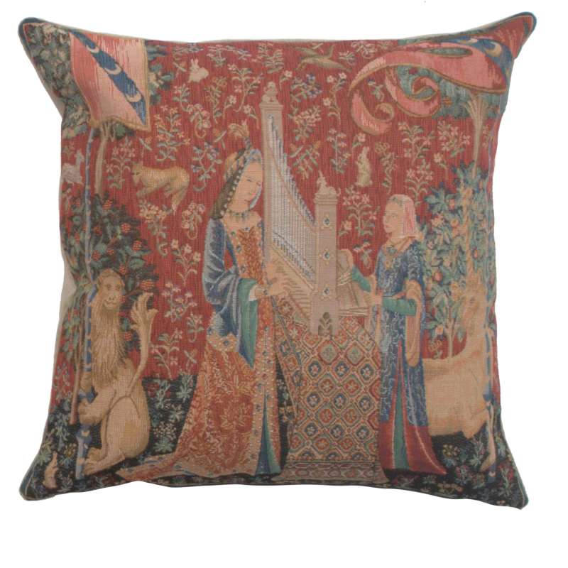 The Hearing 1 Small French Tapestry Cushion