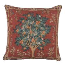 Orange Tree Small Decorative Tapestry Pillow