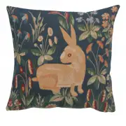 Rabbit In Blue II Cushion - 14 in. x 14 in. Cotton by Charlotte Home Furnishings