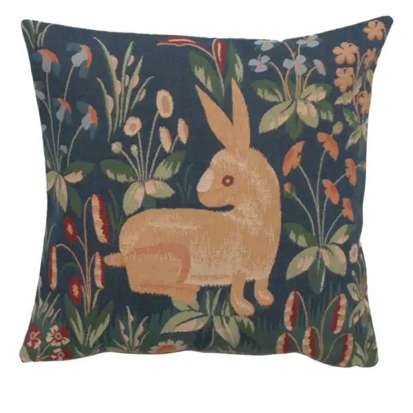 Rabbit in Blue II French Couch Cushion