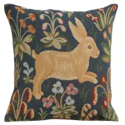 Running Rabbit in Blue  Cushion