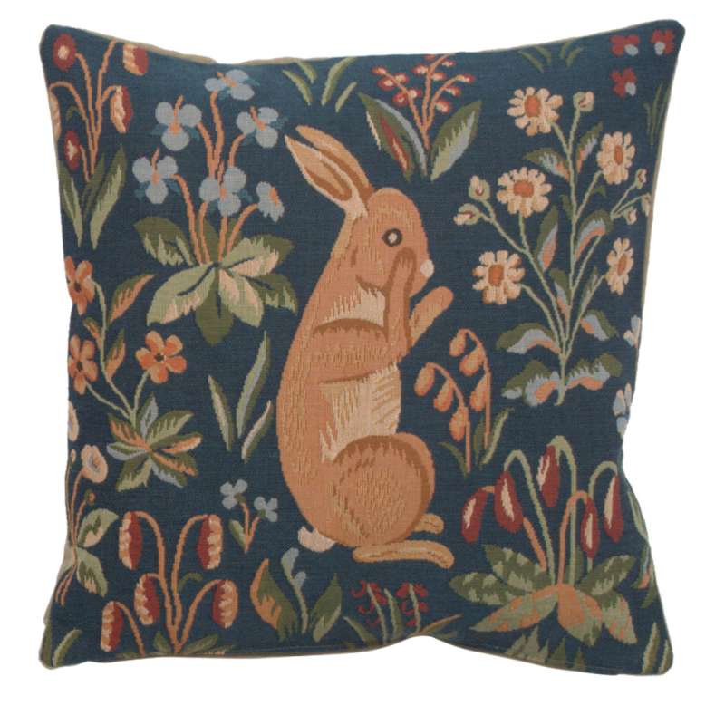 Medieval Rabbit Standing French Tapestry Cushion