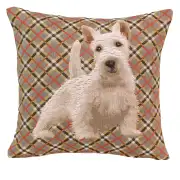 White Scottish Dog French Couch Cushion