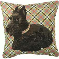 Black Scottish Dog French Tapestry Cushion
