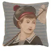 Ship's Boy Cushion - 14 in. x 14 in. Cotton by Charlotte Home Furnishings