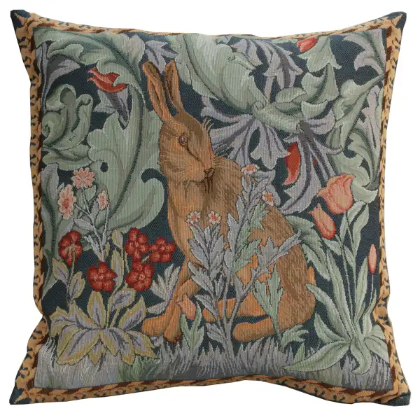 Rabbit as William Morris Left Large French Couch Cushion