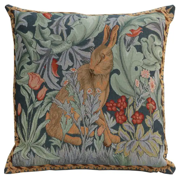 Rabbit As William Morris Right Large Cushion