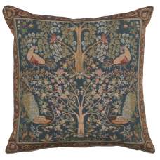 Tree In Blue Decorative Tapestry Pillow
