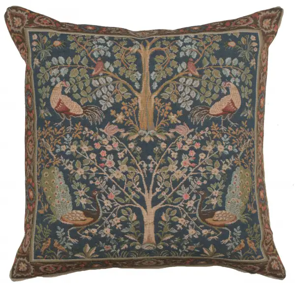 Tree In Blue Cushion - 19 in. x 19 in. Cotton by Charlotte Home Furnishings