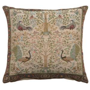 Tree In Cream I Decorative Tapestry Pillow