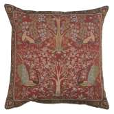 Tree In Red 1 French Tapestry Cushion