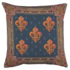 Lys flower In Blue  French Tapestry Cushion