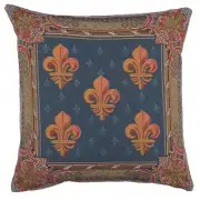 Lys flower In Blue  French Couch Cushion