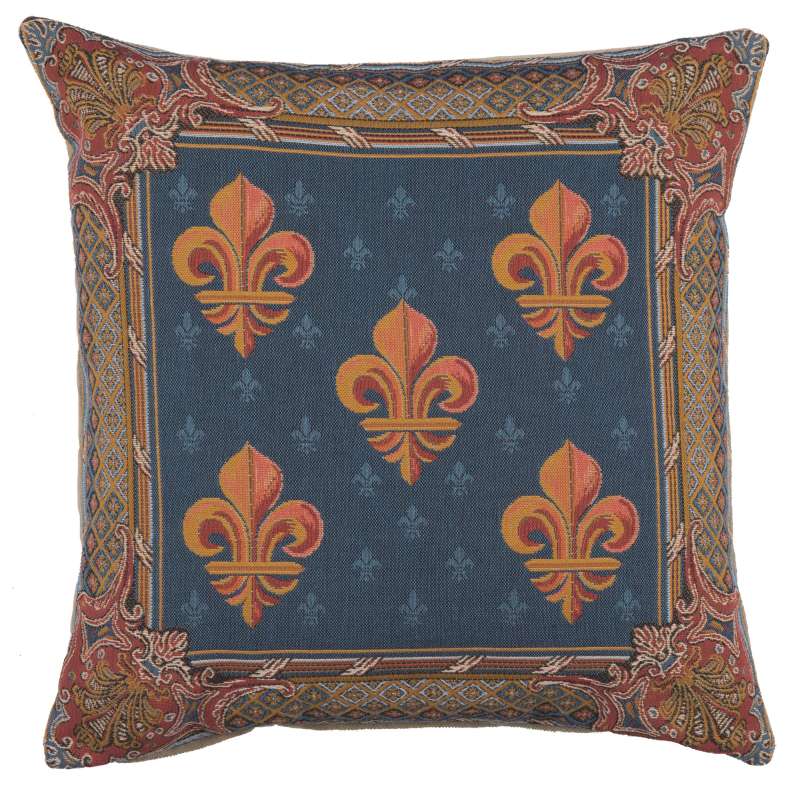 Lys flower In Blue  Decorative Tapestry Pillow