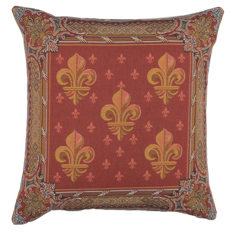 Lys flower In Red 1 French Tapestry Cushion