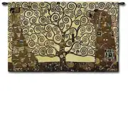 Stoclet Frieze Tree Of Life Large Wall Tapestry - 90 in. x 53 in. Cotton/Viscose/Polyester by Gustav Klimt