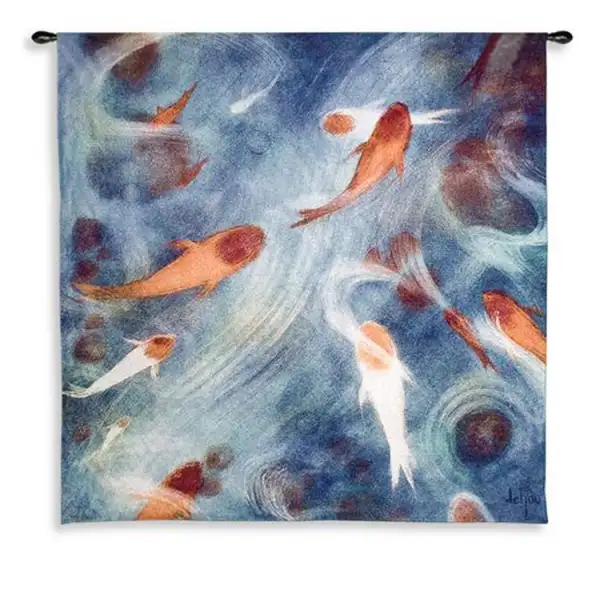 Koi Pond Large Wall Tapestry